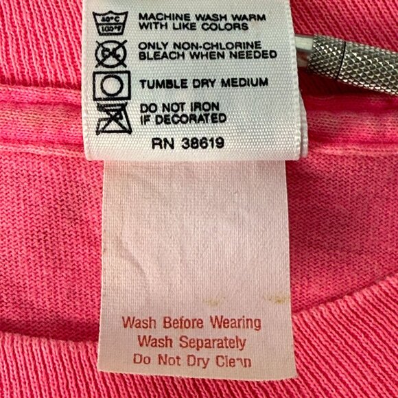 Vintage 80s Anvil Palm Springs California Pink Single Stitch T-Shirt M - Picture 6 of 11